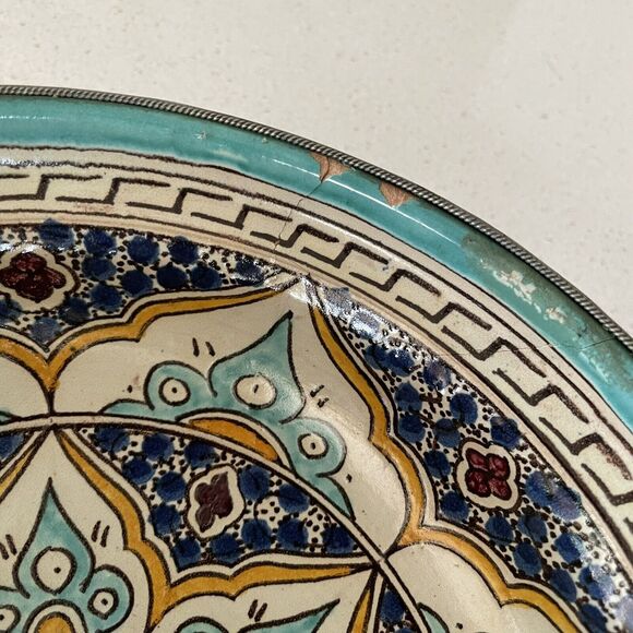 Moroccan Ceramic Bowl with Lid Tajine from Fez Polychrome Fes Naji - Picture 9 of 12